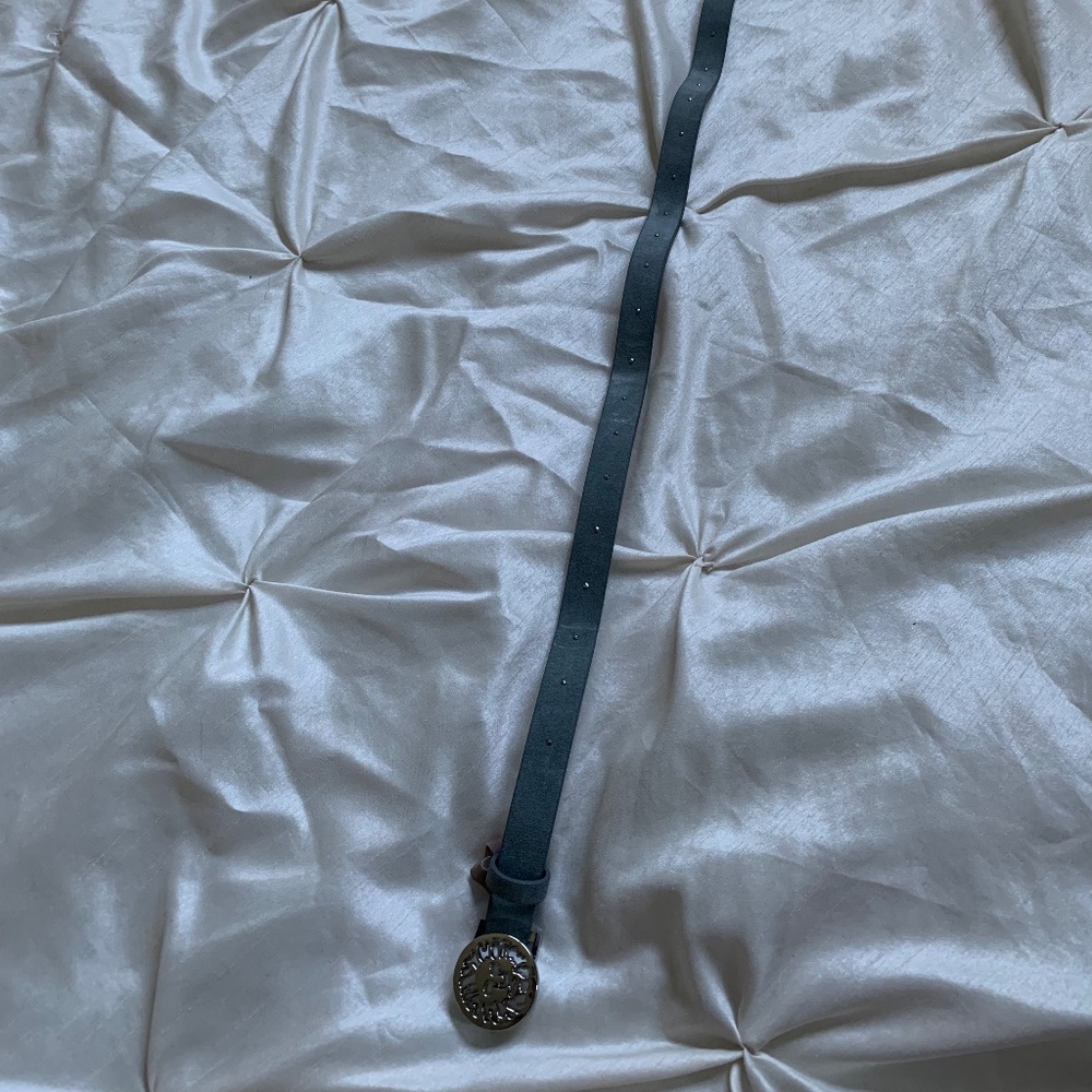 Anne Klein Gray Leather Belt sz S